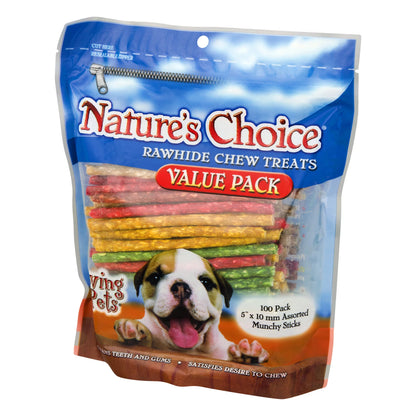 Nature'S Choice Rawhide Chew Treats for Dogs, 100.0 PACK